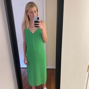Zara Green Maxi Dress with leg slit